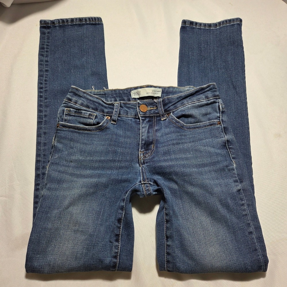 BKE Stella Slim Fit Low Rise Straight Leg Jeans Blue Denim Womens 26x31.5